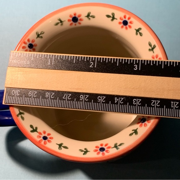 Farmer's Ceramic Mug Yokohama Studio Crafted HandPainted Floral Raised Dot Japan - Picture 3 of 9